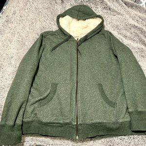 L.L. Bean woman’s fleece lined green hoodie, size 1X